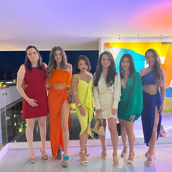 Ronny Kobo Orange Skirt with high slit - Picture 4 of 4